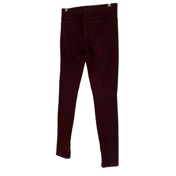 Vince Calgary Dark Raisin Maroon Zip Leg Skinny Low Rise Tailored Jeans Size 27 - Picture 4 of 16